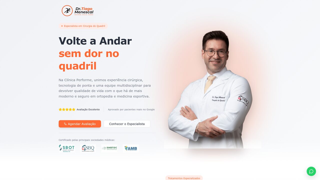 Dr. Tiago Menescal — Cirurgia de Quadril